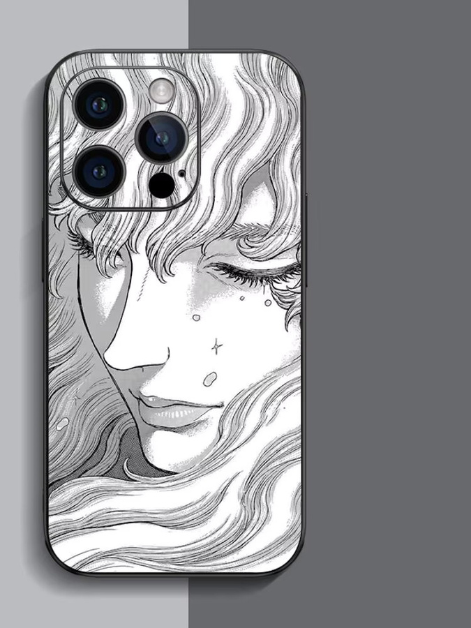Griffith Cool Man Design Anime Handyhülle für iPhone 11 bis 16 Pro Max, stoßfeste weiche Abdeckung, Schwarz - Bild 3