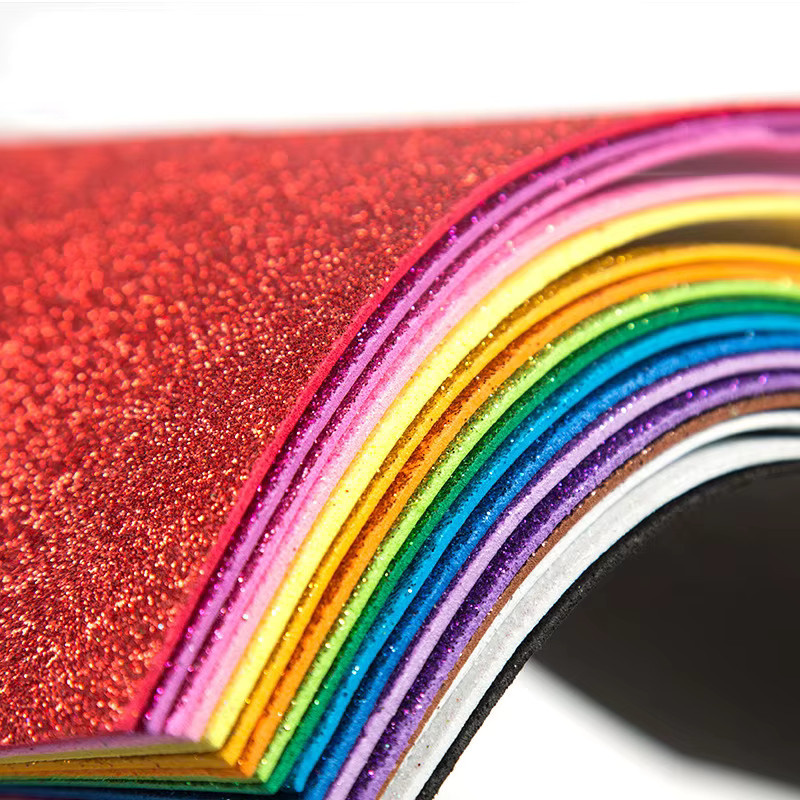 10 Stück selbstklebendes Glitter-Schaumpapier in Silber und Multicolour für DIY-Handwerk und Bastelarbeiten - Bild 3