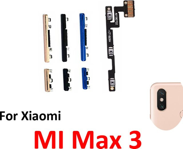 Xiaomi Mi Max 3 Reparatur-Flexkabel für Power- und Lautstärketasten in Blau und Gold - Bild 1