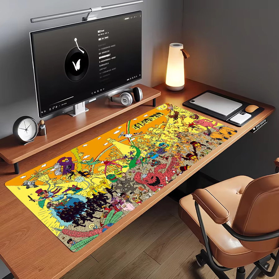 Lustiges Cartoon S-Superjail-S Mauspad in Multicolour, rutschfeste Gummi-Computermatte für Gamer und Büro, große Schreibtischunterlage für Laptop und PC - Bild 2