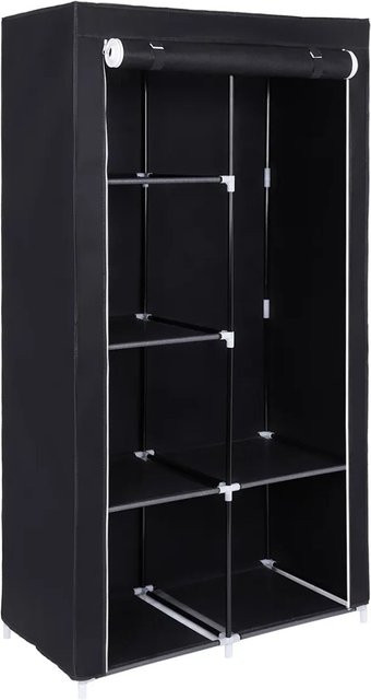 Songmics Stoffschrank mit Rollladen in Schwarz, B/T/H: 88 x 45 x 168 cm - Bild 1