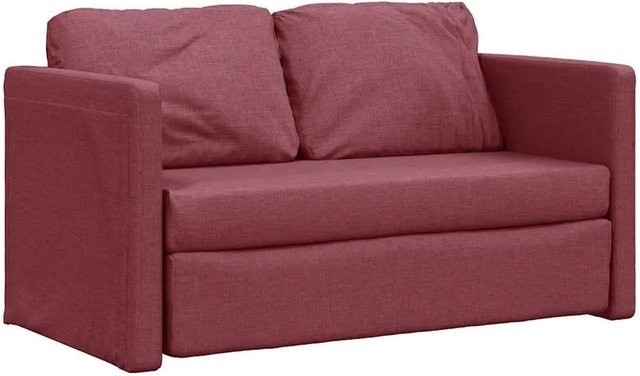 vidaXL Bodensofa mit Schlaffunktion in Weinrot aus Stoff und Metall, B/T/H: 174 x 112 x 55 cm - Bild 1