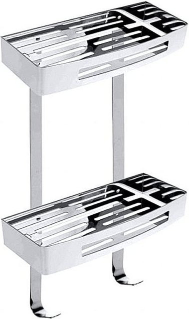 Doppelseifenkorb Brillantbad BYTRO aus Edelstahl poliert in Silber, Wandmontage, B/T/H: 11,5 x 30,5 x 38,0 cm - Bild 1