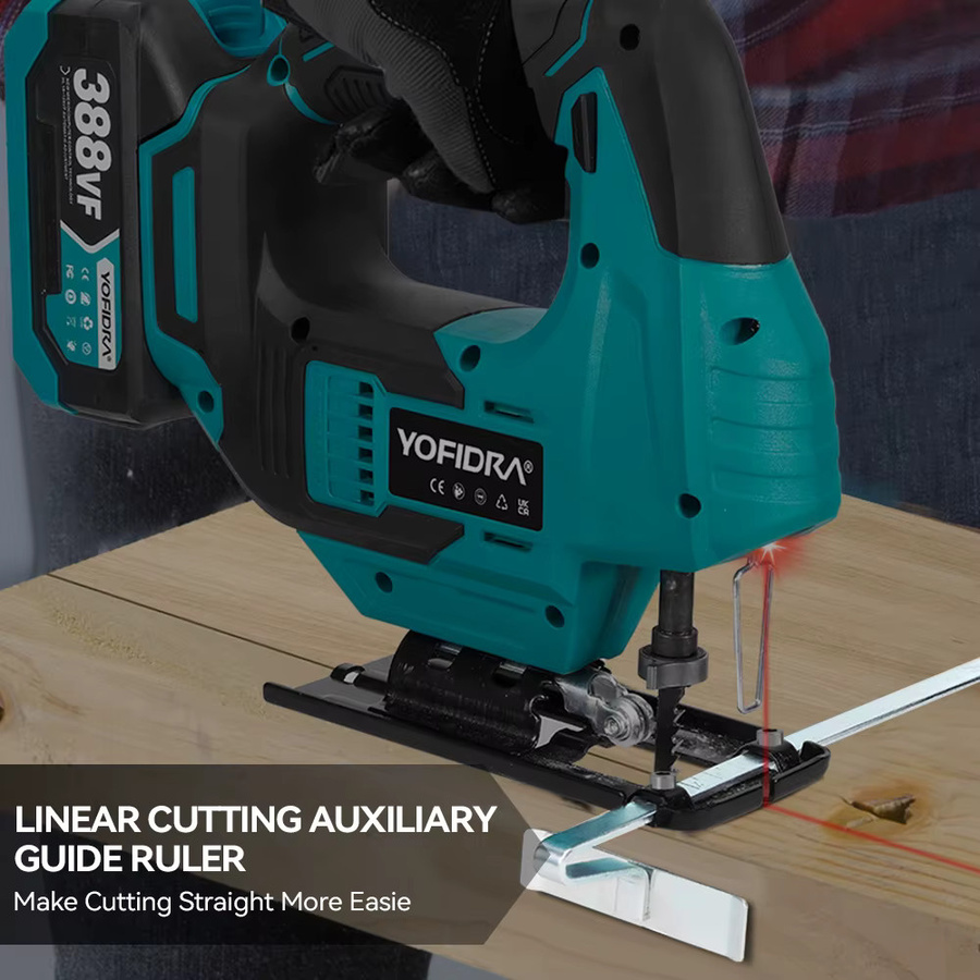 Yofidra Bürstlose Multifunktions-Stichsäge mit roter Linie für Holz und Rohre, kompatibel mit Makita 18V Akku - Bild 4