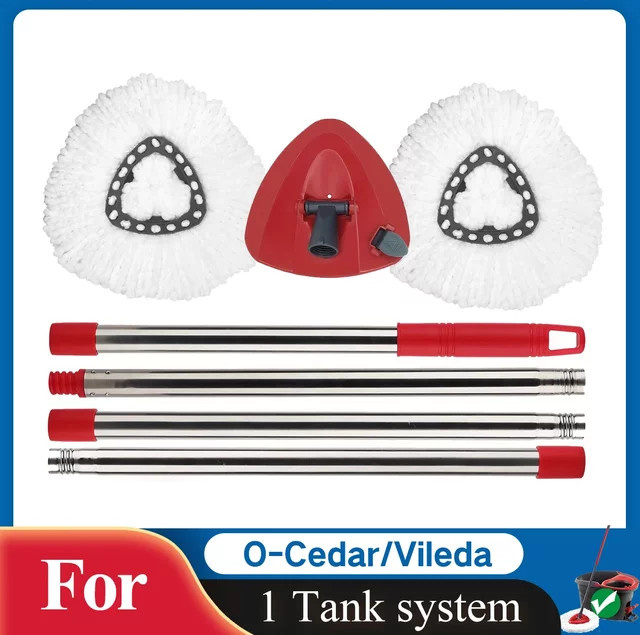 Vileda Mikrofaser Ersatzkopf für O-Cedar EasyWring Spin Mop 1-Tanksystem, Weiß - Bild 1