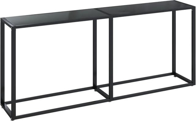 vidaXL Konsolentisch aus Hartglas und pulverbeschichtetem Stahl in Schwarz, B/T/H: 180 x 35 x 75,5 cm - Bild 1