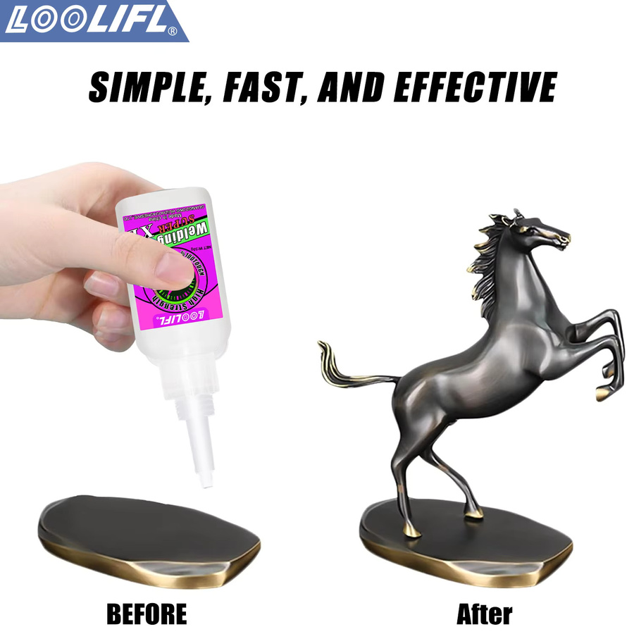 Loolifl Sekundenkleber transparent, hochfester öliger Schweißkleber für Harz, Keramik, Metall und Glas, 50 g - Bild 5