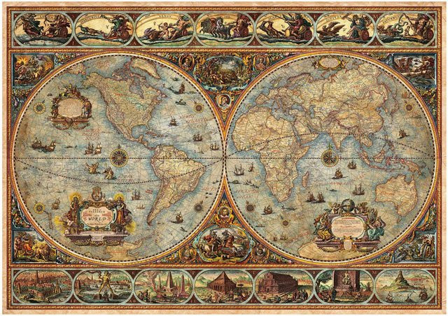 KAYOU Weltkarte Landschaft Puzzle, 500 Teile, Natur, Bunt / Mehrfarbig - Bild 1