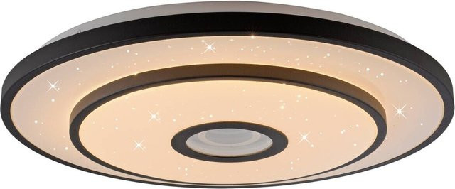 Just Light LED-Deckenleuchte Turanus modern rund in Schwarz, Höhe: 7,5 cm, Durchmesser: 50 cm - Bild 1