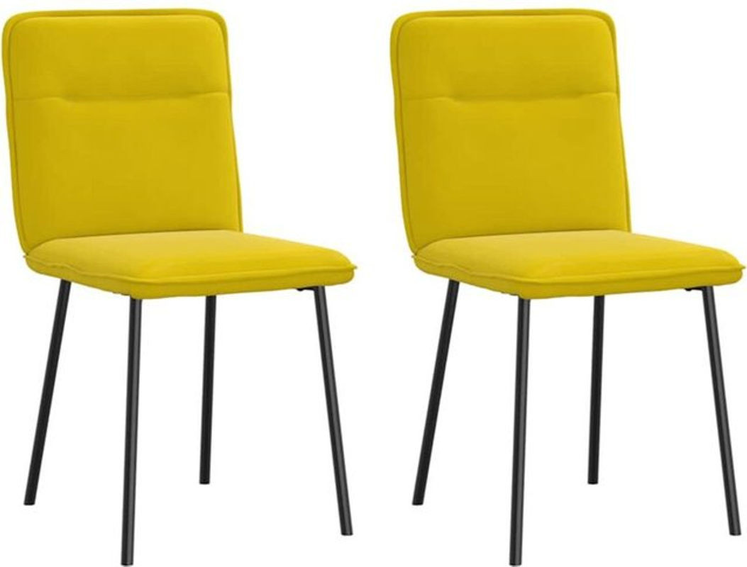 Set aus 2 Polsterstühlen von vidaxl in Gelb aus Samt mit Metallgestell im modernen Design - Bild 1