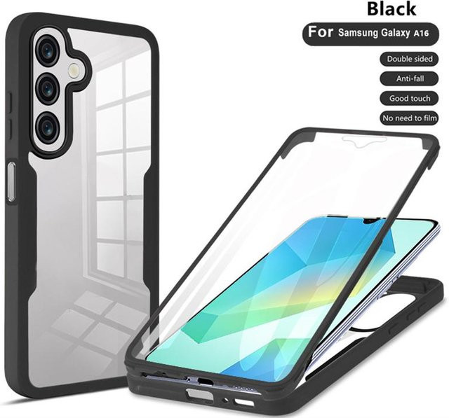 360 Ganzkörperschutzhülle mit Displayschutzfolie für Samsung Galaxy S25 Ultra, Galaxy A16, A26, A36, A56 5G, Schwarz - Bild 1