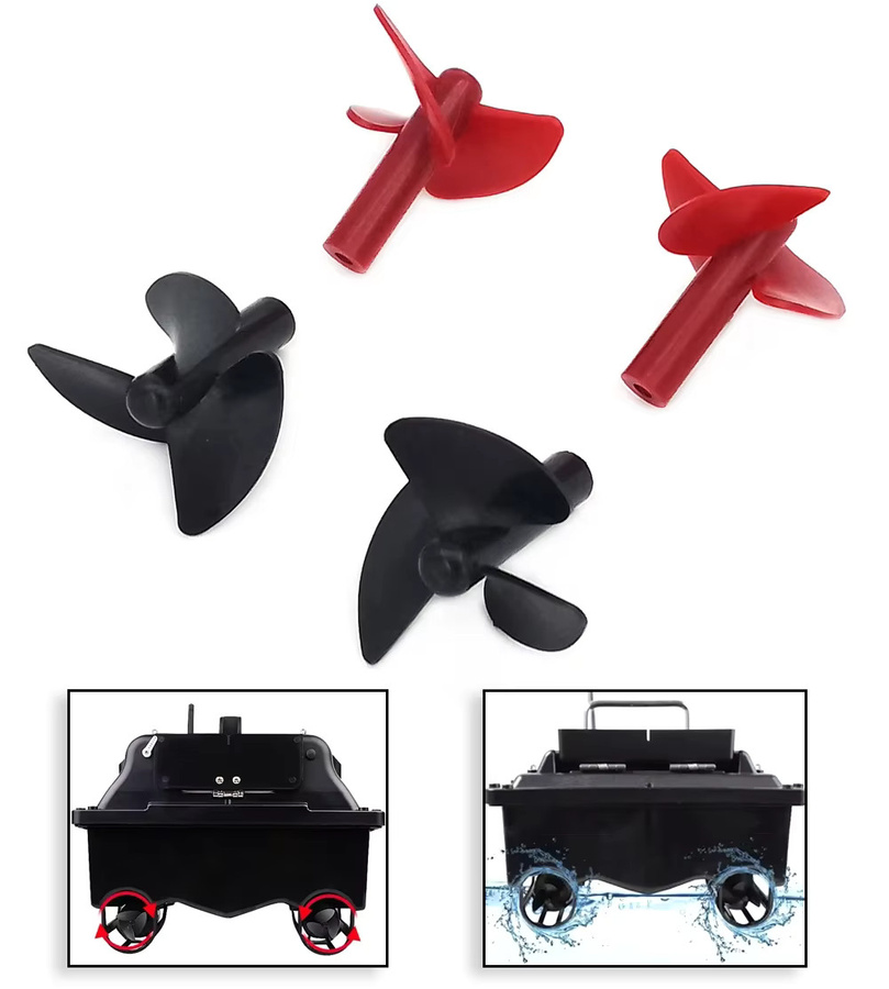 SKYAREA RC-Bootspropeller, 1 Paar, 28 mm Durchmesser, 3-Blatt, rot - Bild 2