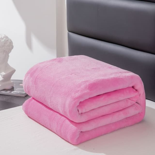 Kuma Nerz-Samtdecke in Wolkenoptik, ultraweiche verdickte Bettdecke aus Polyester, Farbe: Rosa, B x L: 180 x 200 cm - Bild 1