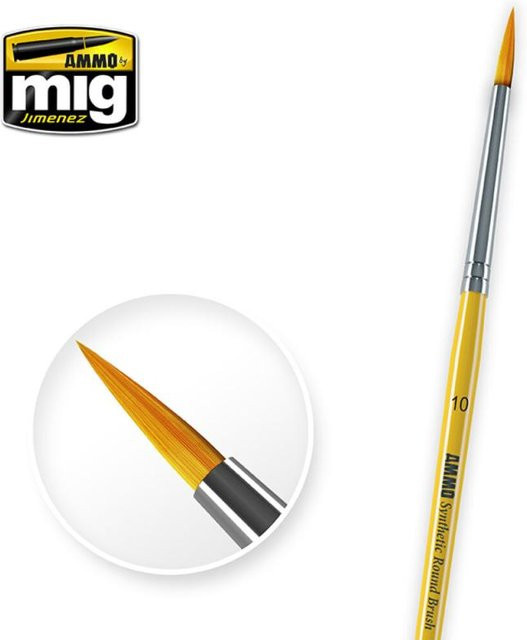 AMMO by MIG Jimenez, 10 Synthetic Round Brush, Bunt / Mehrfarbig - Bild 1
