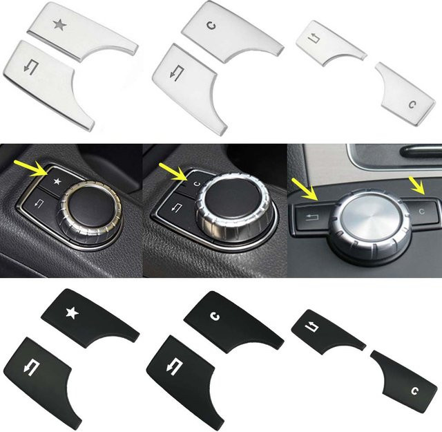 Zierleisten-Aufkleber für die Auto-Mittelkonsole als Multimedia-Funktionstasten-Abdeckung passend für Mercedes Benz A B C E Klasse CLA GLA GLK W204 W212 W176 W246 X204 von angelguoguo - Bild 1
