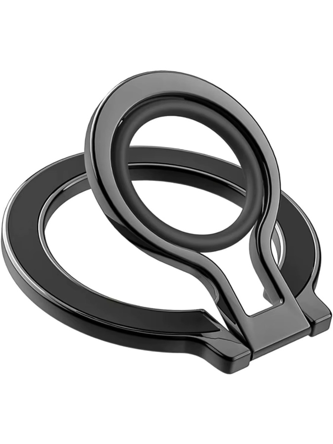 VIKEFON Magnetischer Handyhalter-Ständer für MagSafe mit Fingerring und Kickstand in Schwarz für iPhone 17, 16, 15, 14, 13 - Bild 7