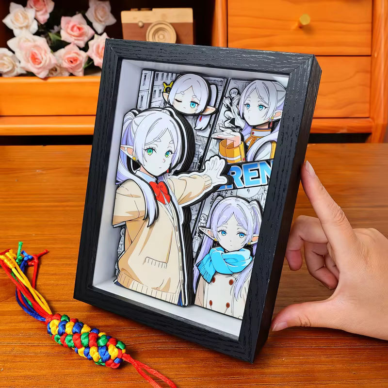 Bandai Frieren: Beyond Journey's End Handgefertigte 3D-Papierkunst Mehrfarbige Desktop-Dekoration - Bild 1