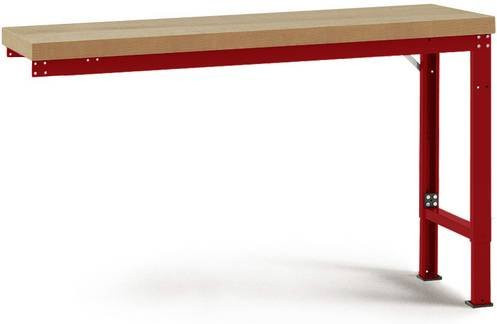 Manuflex WP7005.3003 Werkbank Anbaumodul aus Stahl und Holz in Rubin-Rot, höhenverstellbar, B/T/H: 125,0 x 70,0 x 100,0 cm - Bild 1