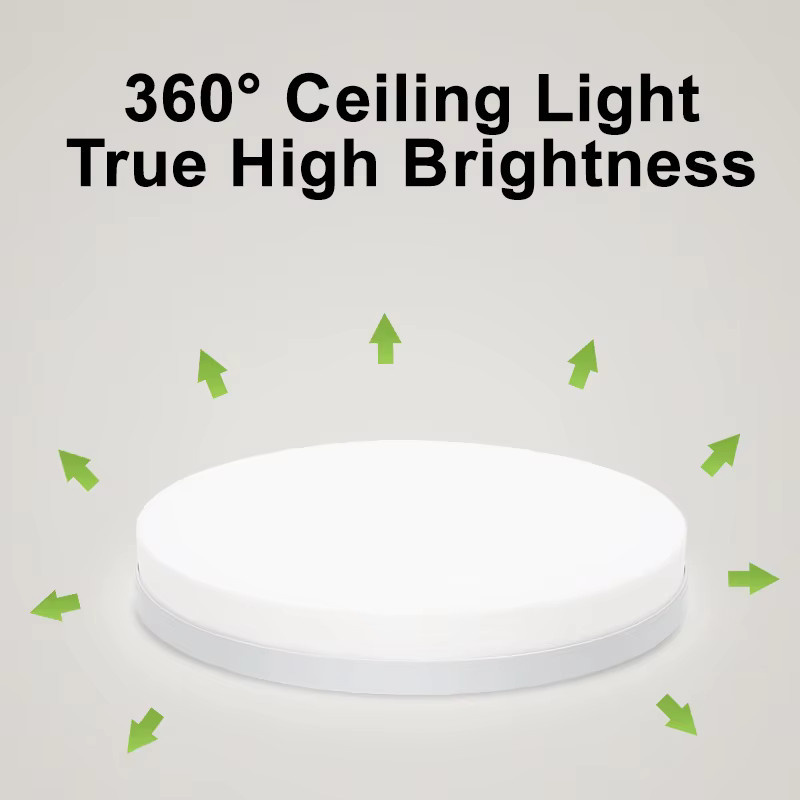MING&BEN Runde LED-Deckenleuchte in Weiß mit Chrom-Details, 45 W, moderne Deckenbeleuchtung für Wohnzimmer, Schlafzimmer und Küche - Bild 2
