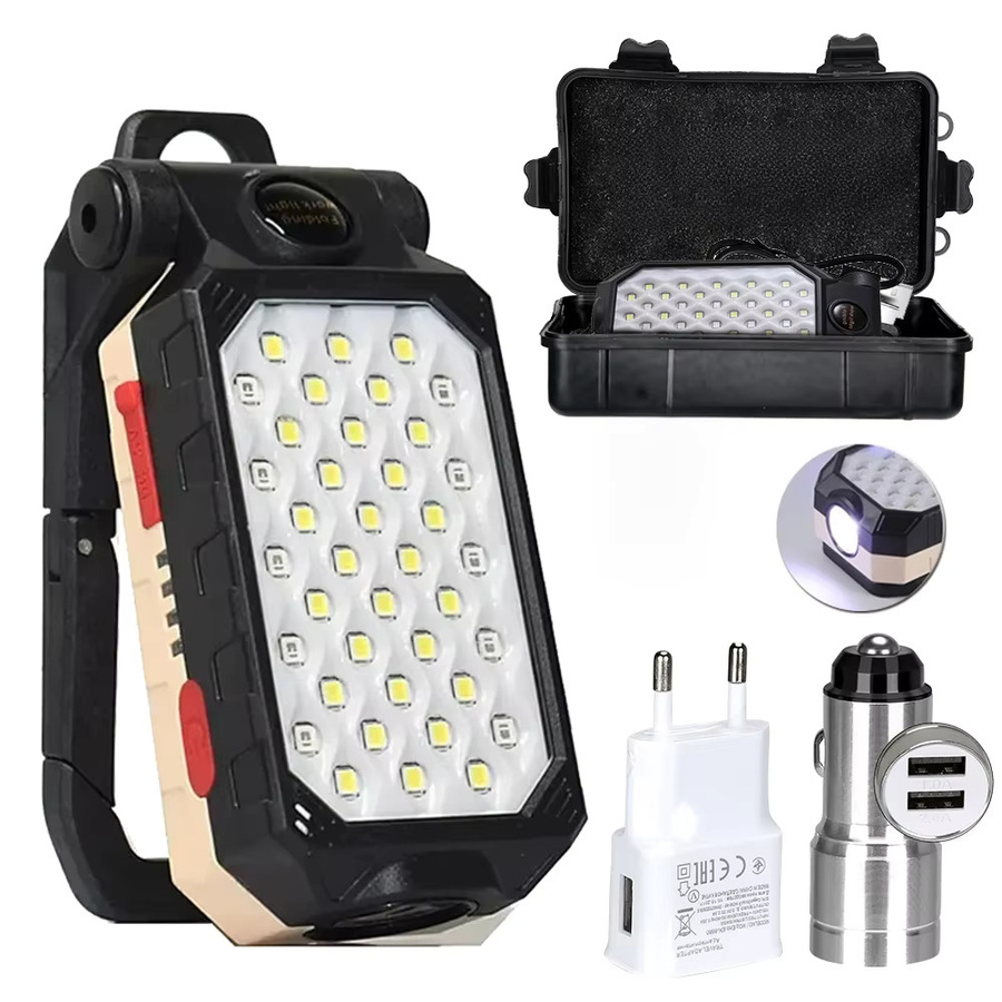 XIWANGFIRE Wiederaufladbare LED COB Arbeitsleuchte mit Magnet, wasserdichte Camping-Laterne in Schwarz mit Power-Display - Bild 7