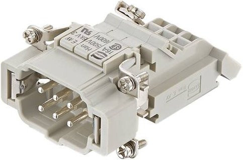 HARTING Stifteinsatz 09330064625 mit 6 Schrauben in Grau aus Kunststoff - Bild 1