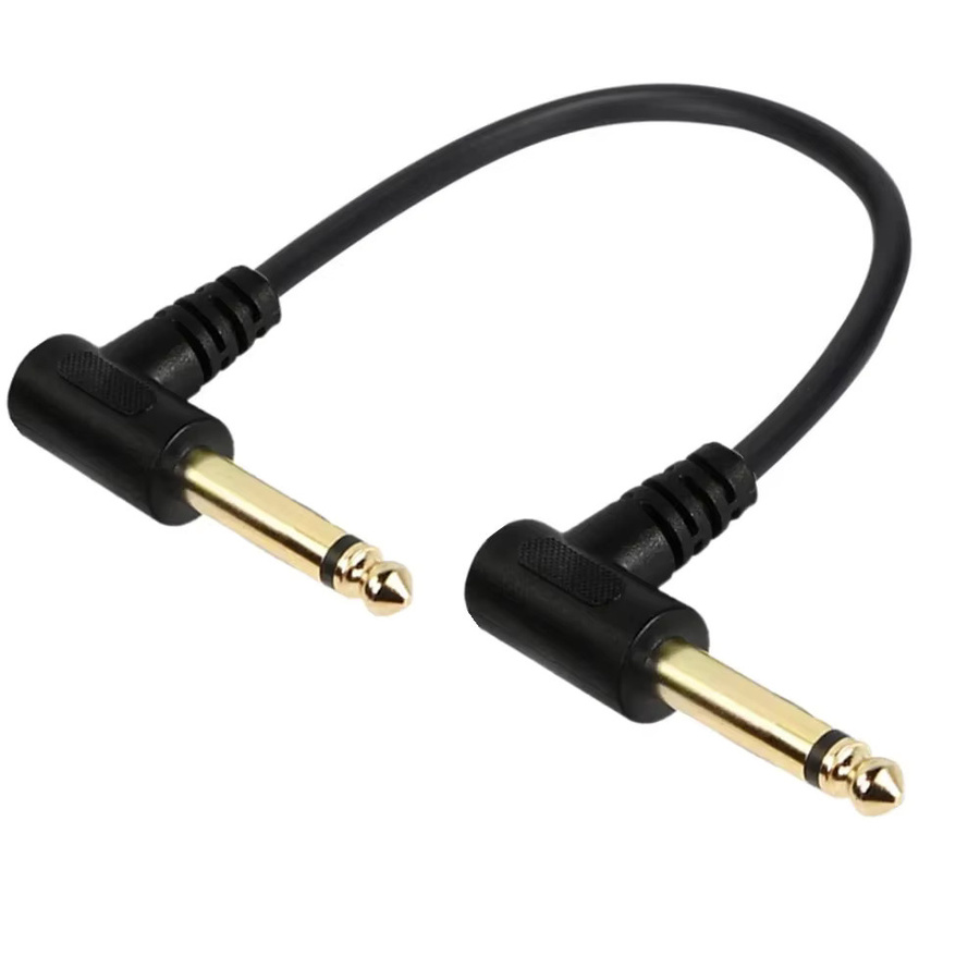 BSN Mono-Patchkabel für Instrumente, 6,35mm TS Stecker zu Stecker, Schwarz, Länge: 0,3 m - Bild 2