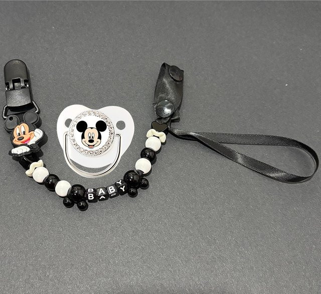 Disney Silikon-Babyschnuller mit Schnullerkette in Multicolour für 0-12 Monate - Bild 1