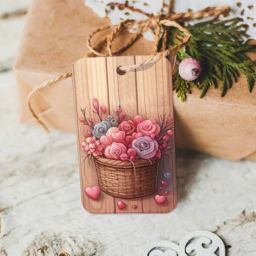 50 Stück Herz-Anhänger aus Papier mit Juteschnur zur Dekoration von Valentinstagsgeschenken und Hochzeiten - Bild 2
