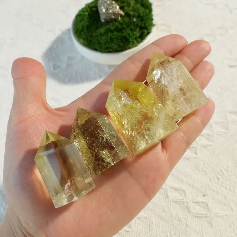 Runyangshi Citrin Kristallturm aus Brasilien, gelber Naturstein als Dekoration - Bild 5