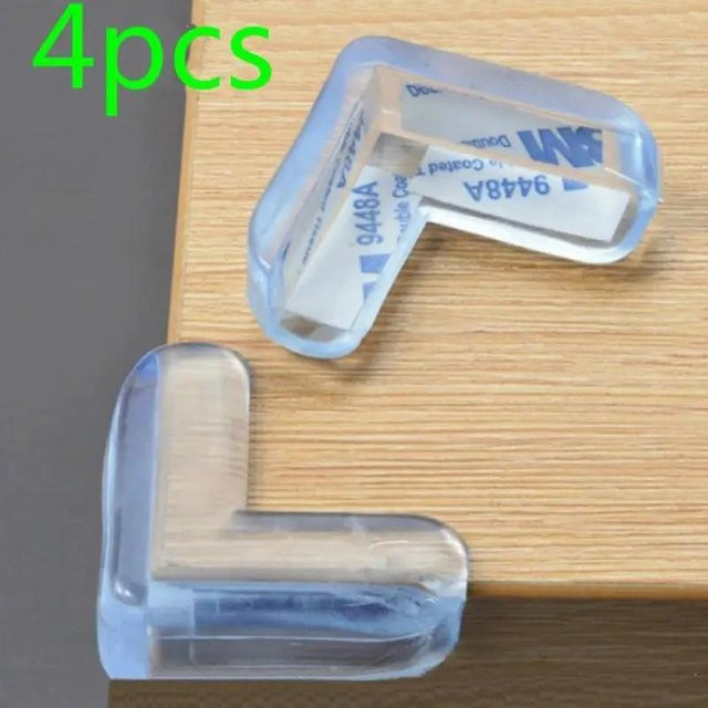 Transparenter Silikon-Eckenschutz für Kindersicherheit als Anti-Kollisions-Abdeckung, selbstklebend, Farbe: Transparent - Bild 1