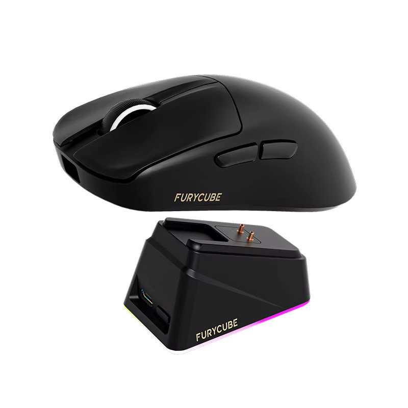 FURYCUBE G13 Pro Tri-Mode Kabellose Gaming-Maus mit PAW3311 Sensor, RGB und Ladestation, Weiß - Bild 3
