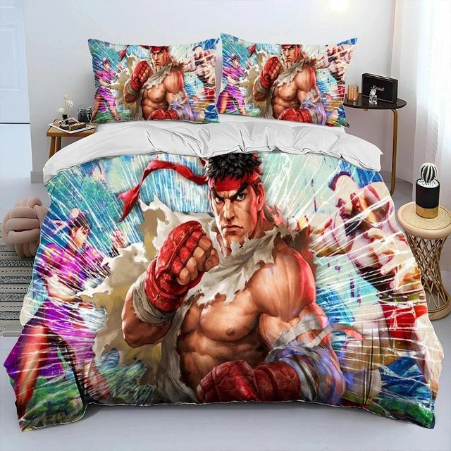 Street Fighter Retro Game Bettwäsche-Set aus Mikrofaser, Mehrfarbig, B/H: 70 x 133 cm - Bild 1