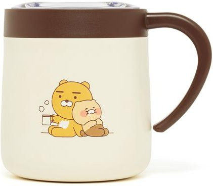 Kakao Friends Becher Ryan und Chunsik mit Deckel in Beige - Bild 1
