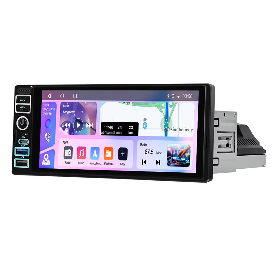 Podofo Android Autoradio mit 4+64GB Speicher, AI DSP, Carplay, Android Auto, Mirror Link, GPS-Navigation und WLAN in Schwarz - Bild 4