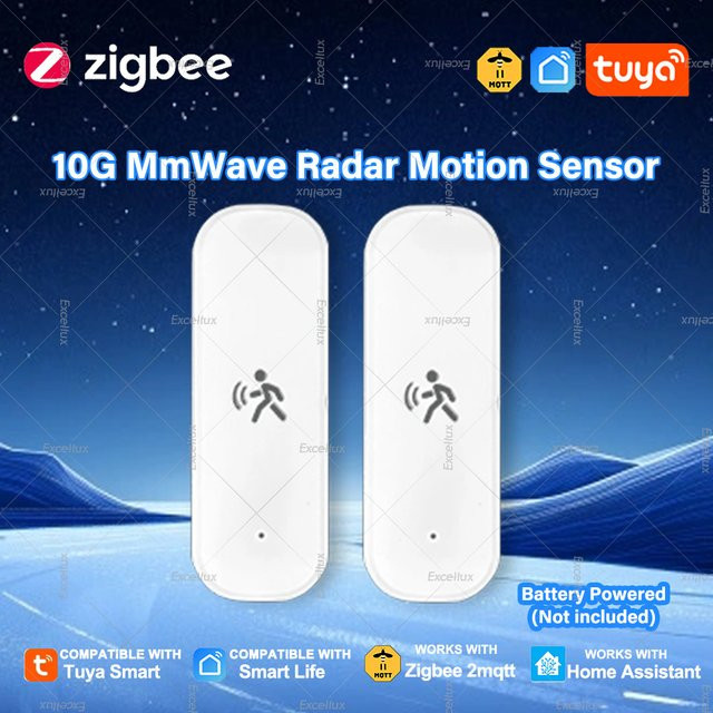 Tuya Zigbee 10G mmWave Radar-Bewegungssensor mit Temperatur-, Luftfeuchtigkeits- und Beleuchtungsfunktion in Weiß - Bild 1