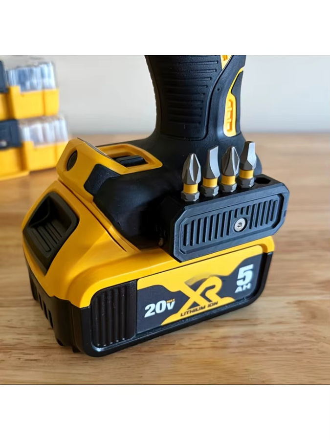 DeWalt 2-teiliger Halter und Organizer für 12V/20V Bohrer und 10 Stück 1/4-Zoll-Sechskantbits in Schwarz - Bild 3