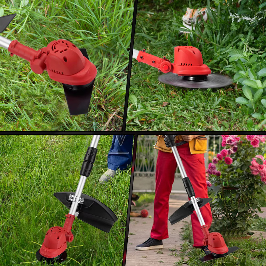 ONEVAN Bürstenloser elektrischer Rasenmäher 10 Zoll, kabelloser Rasentrimmer in Rot, kompatibel mit Makita LXT 18 V Akku - Bild 4