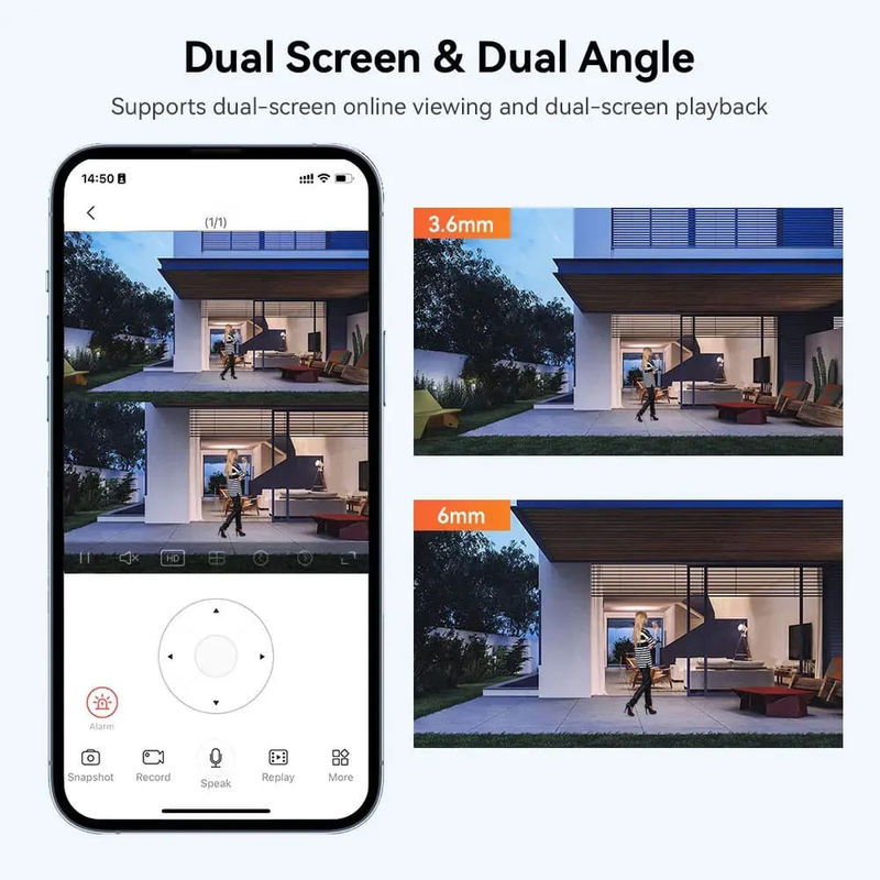 Vstarcam Dual Lens 4G IP-Kamera mit 8MP 4K Auflösung, wetterfeste Außenüberwachungskamera für Smart Home mit Nachtsicht in Grau - Bild 4