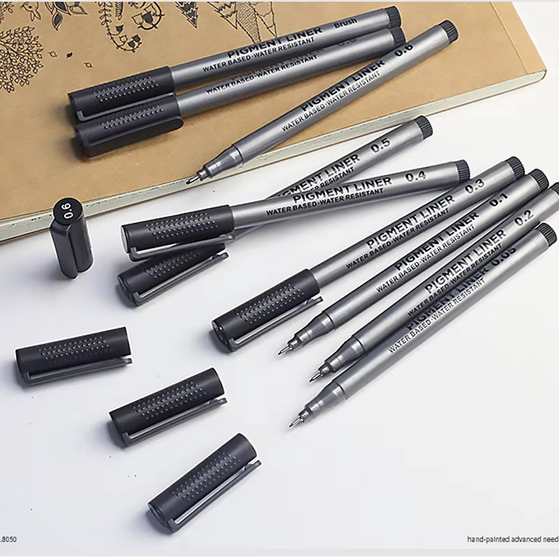 Mikron Pigment Liner Set in Schwarz, 9 Teile für Zeichnung, Skizze und Manga - Bild 4