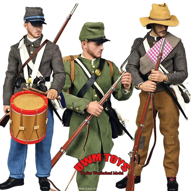 QOTOYS Männlicher Soldat Amerikanischer Bürgerkrieg Kleidungsset Ausrüstungszubehör, 1/6 Maßstab, Zubehör - Bild 1