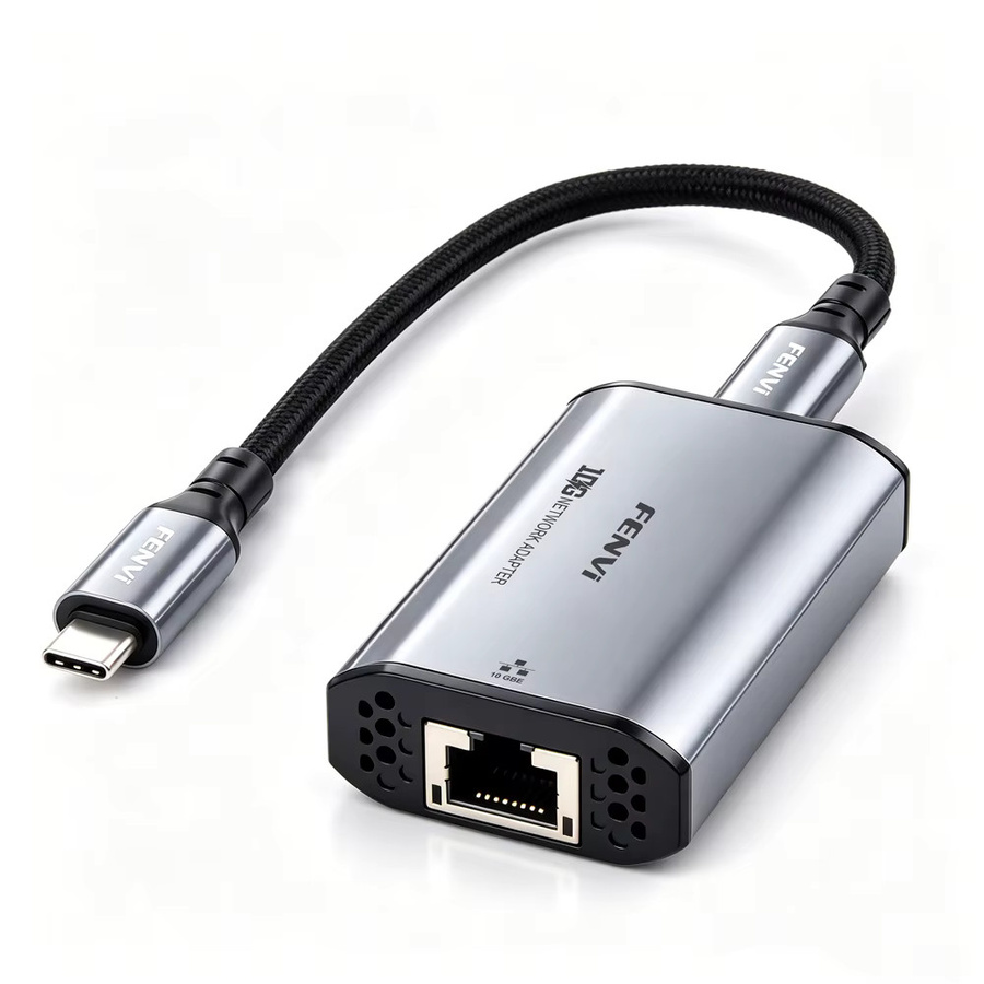 DERAPID USB-C auf 10GbE Ethernet-Adapter, USB 3.2 Gen2x2 zu RJ45 Externe Netzwerkkarte mit RTL8159 Chip, Silber - Bild 5