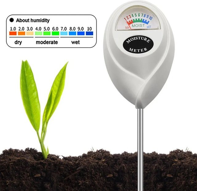 Boden-Humidometer als Messwerkzeug für Gartenarbeit und Haus zur Messung der Bodenfeuchtigkeit in Beige und Weiß - Bild 1