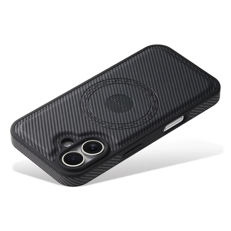 Denior Magsafe Magnetische Kabellose Lade-Telefonhülle aus Kohlefaser für iPhone 17 16 15 14 13 Air Plus ProMax in Schwarz und Blau - Bild 4