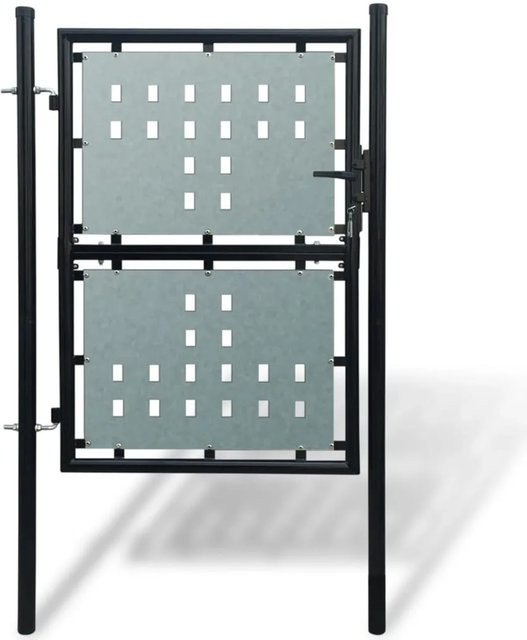 vidaXL Zauntor Einzeltor aus Stahl in Schwarz, B: 100 cm, H: 250 cm - Bild 1