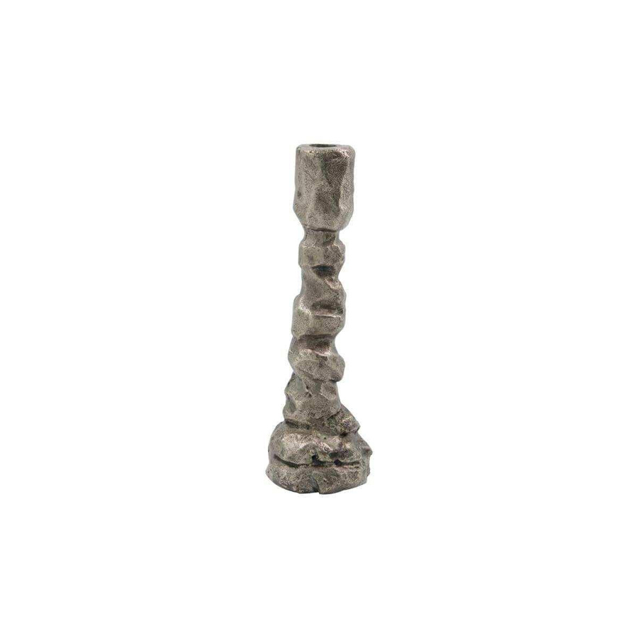House Doctor Kerzenhalter Raku in Antik Silber, Höhe: 25 cm - Bild 1