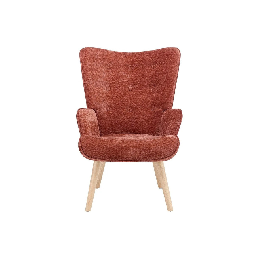 Vente-unique Sessel Vately in Terracotta mit gerader Rückenlehne und Armlehnen, Farbe: Orange, B/T/H: 69 x 78 x 44 cm - Bild 2