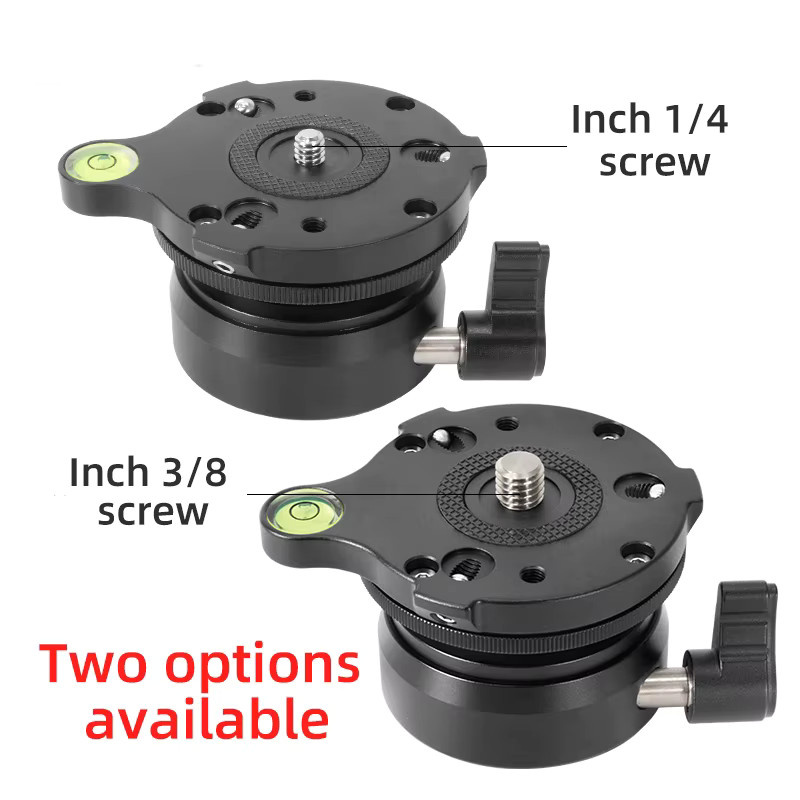 Aluminium Nivellierbasis Einstellplatte für DSLR-Kamera mit 3/8" und 1/4" Gewinde, Schwarz - Bild 2