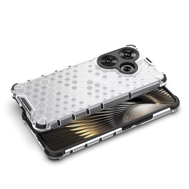 Stoßfeste Honeycomb Schutzhülle für Xiaomi POCO F6 in Transparent oder Rot - Bild 2