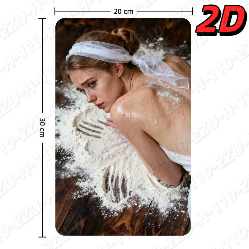 HELLOYOUNG Metall Blechschild Wandkunst Mehlszene Schönheit Dekor in Weiss und Multicolour B/H: 30 x 20 cm - Bild 2