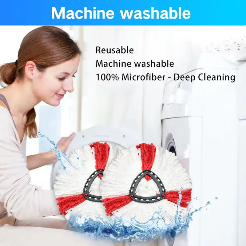 Vileda Ersatz-Set für EasyWring 1-Tank Spin Mop System mit Moppköpfen, Mopphalter und Moppbasis - Bild 3